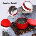 YASUOA 6 Pack Tea Jars Iron Jar Can for Loose Leaf Tinplate Storage Containers with Lids Mini Portable Box Candle Making Sealed Tins for Coffee Bean Sugar Candy Chocolate Spices Red