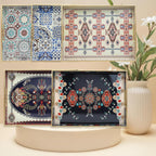 Spsyrine Serving Tray with Handles, Plastic Decorative Tray for Coffee Table, Living Room, Home Decor, 3040N