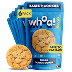 Whoa Dough Ready to Bake Cookie Dough Sugar Cookie – Certified Non-GMO, Kosher, Gluten Free – Plant-Based Snack Dough Made with Real Ingredients – 6 Pack