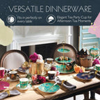 Portmeirion Sara Miller Chelsea 12oz Tea Cup, Emerald Green - Fine China Coffee Mug with Hummingbird Motif - Elegant Tea Party Cup for Afternoon Tea Moments - Great Gift for Her/Mother