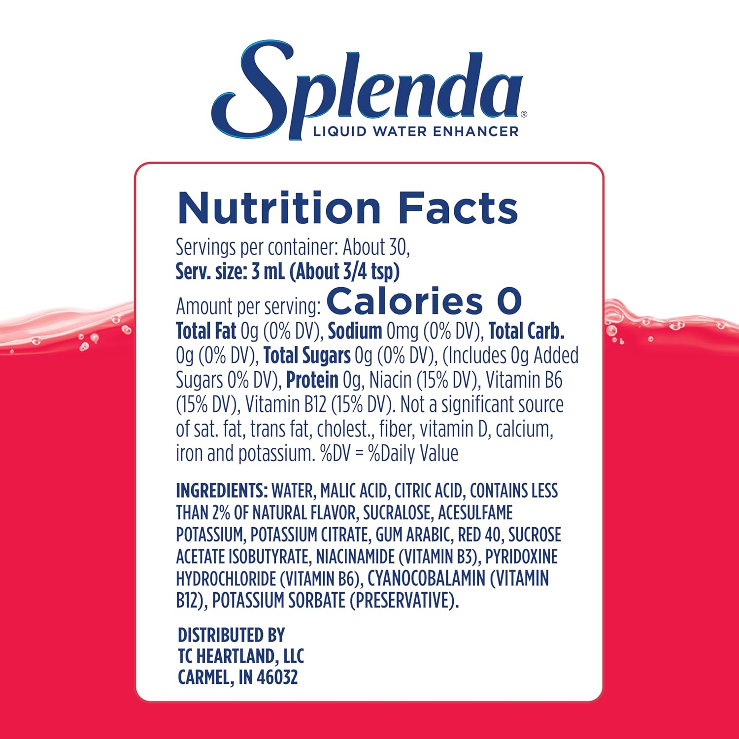 SPLENDA Liquid Water Enhancer Drops, Sugar Free, Zero Calorie, Natural Flavor, Concentrated Drink Mix, 3.11 Fl Oz Each Bottle (Fruit Punch, 2 Pack)