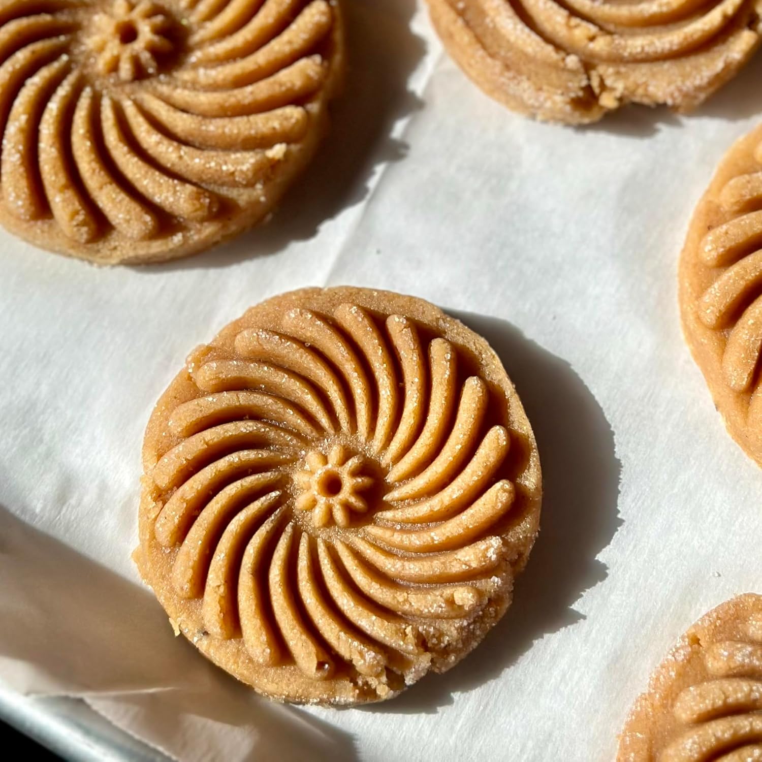 Wood Cookie Stamp, 2.5 Inch (Pinwheel Flower CS-045)