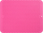 Silicone Dish Drying Mat for Multiple Usage,Easy clean,Eco-friendly,Heat-resistant Silicone Mat for Kitchen Counter or Sink,Refrigerator or drawer liner Rose L 16 inches x 12 inches