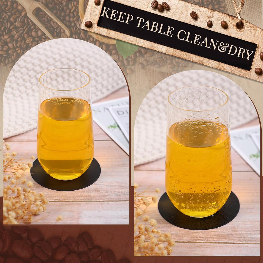 TaoBary 600 Pcs Disposable Paper Coasters Bulk 1MM, 4 Inch Round Cardboard Coasters Blank for Bar Drinks DIY Crafts Arts Wedding (Black)