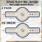 Large Silicone Bread Sling for Dutch Oven, 2 Pack (10" Round) – Non-Stick & 500°F Heat Resistant Sourdough Mat, Easy to Clean, Reusable Food-Grade Sourdough Sling – Fits 7 qt and up Dutch Ovens