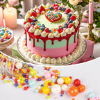 Twisweet Rainbow Pearl Sprinkles for Cake Decorating, Edible Sugar Pearls for Baking, Mix Size, Cake Topper Cupcake Cookie Ice Cream Dessert Decorations, Easter Birthday Summer Party Supplies (130g/4.58oz)