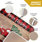 Christmas Dish Drying Mat 16 x 18 Inch with Hanging Loop High Absorbent Reversible Microfiber Red Truck Buffalo Check Plaid Dish Mat Dish Drying Pad Dish Rack Pad Drainer Mat Counter Mat