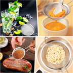 3 Pack Fine Mesh Strainer, Small Stainless Steel Sieves with Handles, for Steeping Loose Leaf Tea, Straining Cocktail, Juice and Sifting Flour, Powdered Sugar