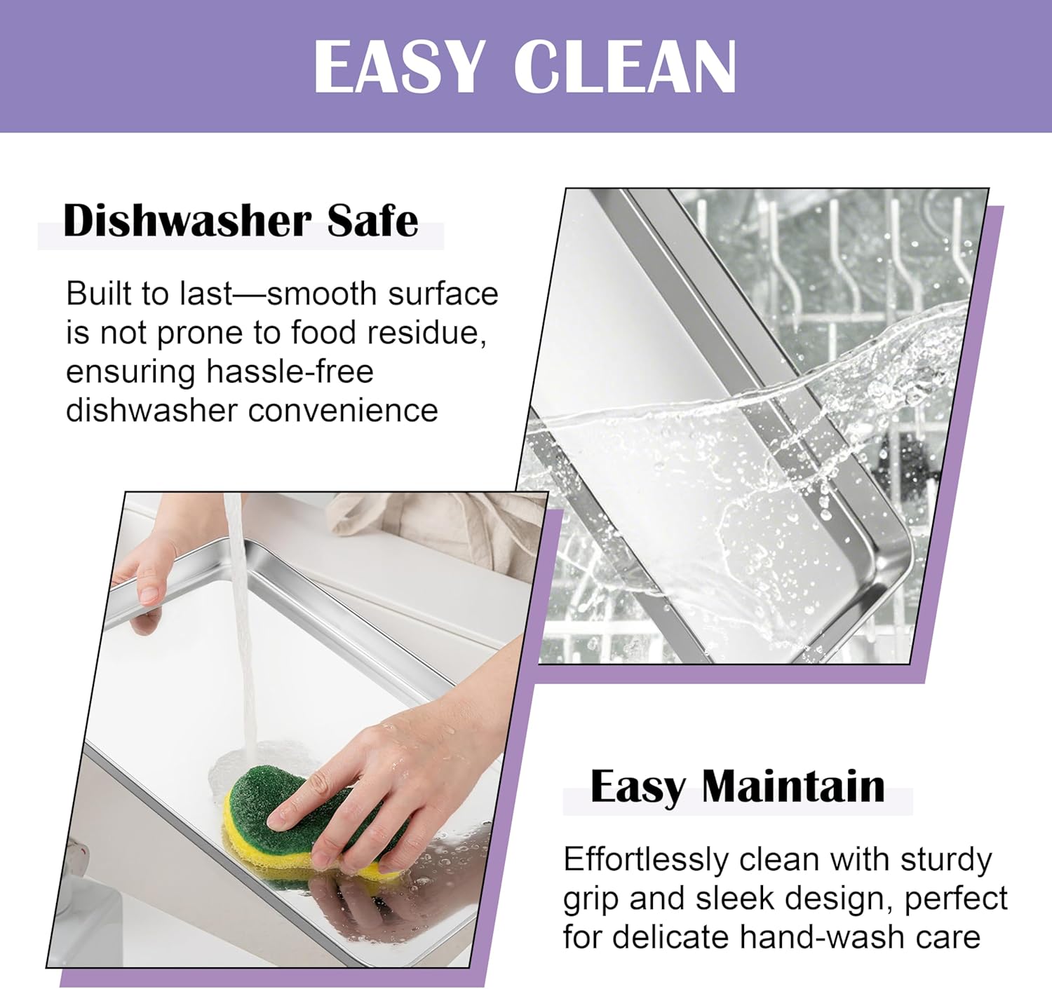 E-far Large Baking Sheet with Wire Rack (2 Pans + 2 Racks), 20 x 14 Inch Stainless Steel Cookie Pans Tray & Cooling Rack for Baking, Non Toxic & Heavy Duty & Rust Free, Oven & Dishwasher Safe