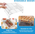 P&P CHEF 16 Inch Stainless Steel Baking Sheet with Rack Set (2 Pans+ 2 Racks), Cookie Sheets Baking Trays and Cooling Wire Racks, Oven & Dishwasher Safe, Pans with Stackable Racks