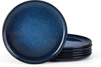 Herogo 6-Piece Stoneware Small Dinner Plates Set, 7.9" Ceramic Round Dessert Plate Set, Double Reactive Glaze Large Dinnerware Plates for Kitchen, Microwave, Oven and Dishwasher Safe, Starry Blue