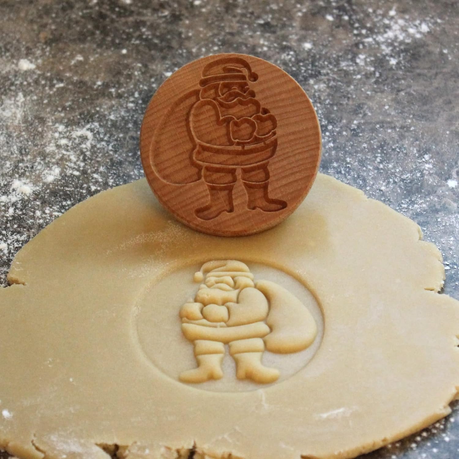 Wood Cookie Stamp, 2.5 Inch (Santa CS-048)