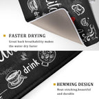 Dish Drying Mats for Kitchen Counter 16 x 18 Inch, Kitchen Drying Mat,Black Coffee Bar Dishes Pad Dish Drainer Rack Mats Absorbent Fast Dry Kitchen Accessories