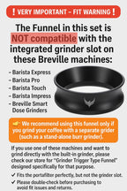 Breville Bambino Accessories Set 54mm Magnetic Dosing Funnel, Puck Screen,Bottomless Portafilter, 30LB Tamper, Leveling Tool, and WDT – Complete Barista Set