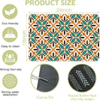 Dish Drying Mat Abstract Floral Kitchen Mat 16"x24" Bsorbent Coffee Maker Mat for Dishes,Utensils Coffee Maker Pots and Pans Easy Clean Dish Slip Resistant Pad