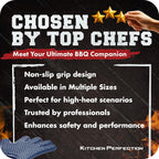 KITCHEN PERFECTION S Silicone Smoker Oven Gloves -Extreme Heat Resistant BBQ Gloves -Handle Hot Food Right on Your Grill Fryer Pit|Waterproof Oven Mitts |Superior Value Set+3 Bonuses