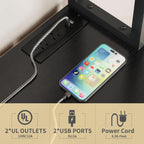 YITAHOME Bakers Rack with Storage Microwave Stand with Trash Can Bin Cabinet and Power Outlet 6-Tiers Coffee Stand Large Microwave Table for Kitchen Dining Room Living Room Black