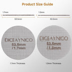 2 Pieces Espresso Puck Screen,Metal Coffee Filter,1.0mm & 1.7mm Thickness 150μm - 316 Stainless Steel,Reusable Barista Espresso Filters for Espresso 53.5mm Portafilter Filter Basket