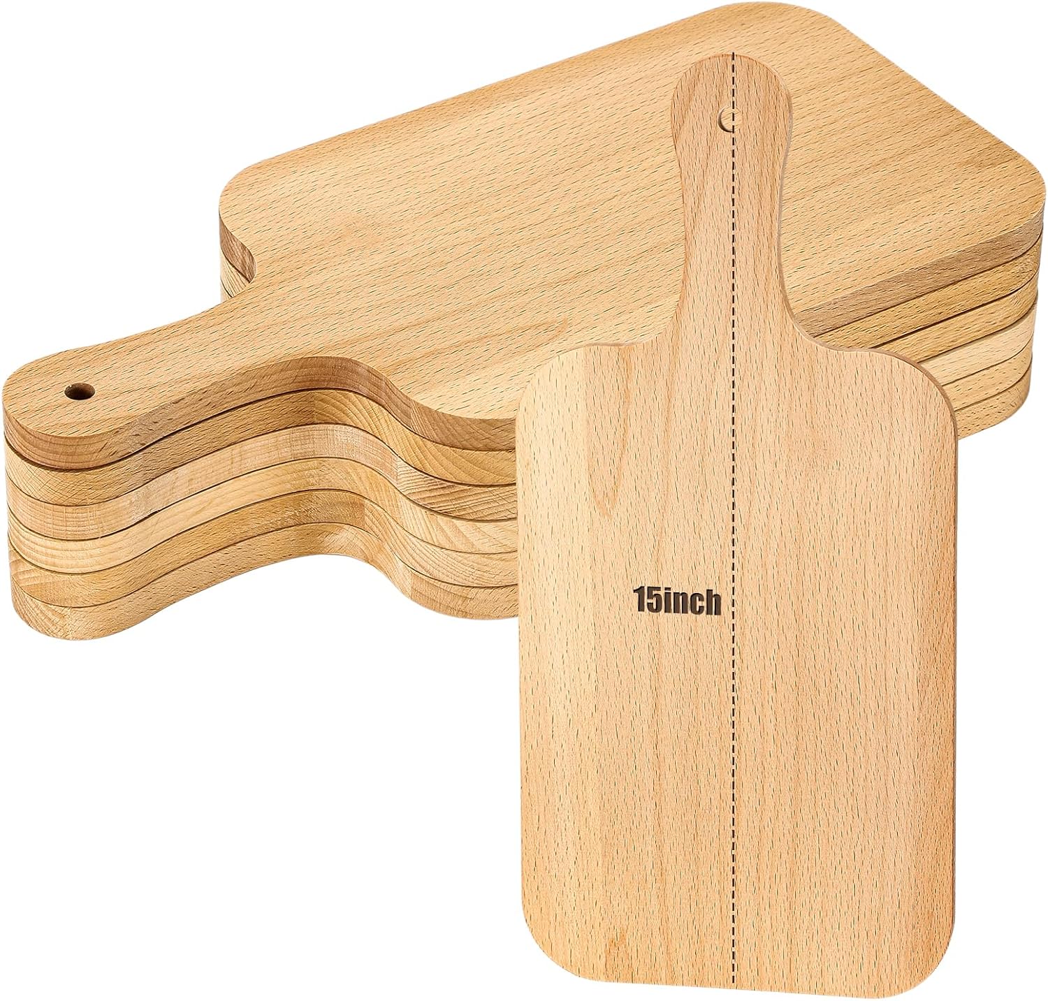 Lounsweer 6 Pcs Thicken Cutting Board Bulk Wood Board for Chopping Serving Charcuterie Material for Laser Engraving Mother' Day Wedding Housewarming Gift