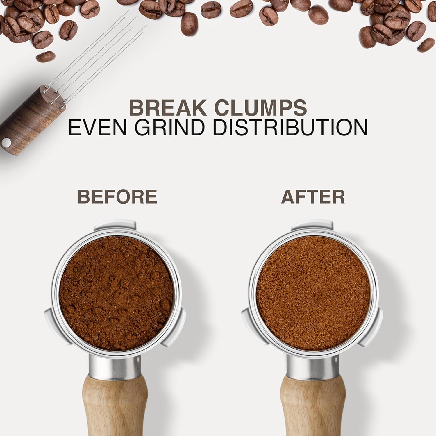 WDT Tool Espresso Stirrers - Coffee Distributor Barista Tools - Espresso Needle Distribution Tool for Coffee Accessories Kit - Walnut Wood Gifts for Coffee Lovers