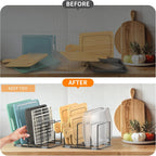 2-Pack Medium Black Cutting Board Racks, Kitchen Cabinet Organizer, 5 Tiered Shelves for Baking Trays, Cutting Boards, Cookie Sheets, Muffin Pans