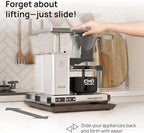 Ibyx Elegant Sliding Tray for Your Coffee Maker & Heavy Kitchen Appliances - Sturdy, Slides Easily from Under The Cabinet (Brown, 13”W x 10.5”D)