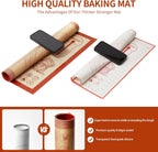 Silicone Baking Pastry Dough Mat - 28x20Inch Extra Large Cookie Bread Rolling Mats Sheet, Nonstick Kitchen Counter Kneading Board, Thick Reusable Pie Cookies Pizza Fondant Making Matt with Measurement