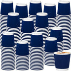 500 Pack Paper Espresso Coffee Cups, 4 oz Disposable Coffee Cups,Corrugated Insulated Ripple Wall, Paper Ripple Cup for Coffee, Hot Chocolate and Hot Tea Drinks -Navy