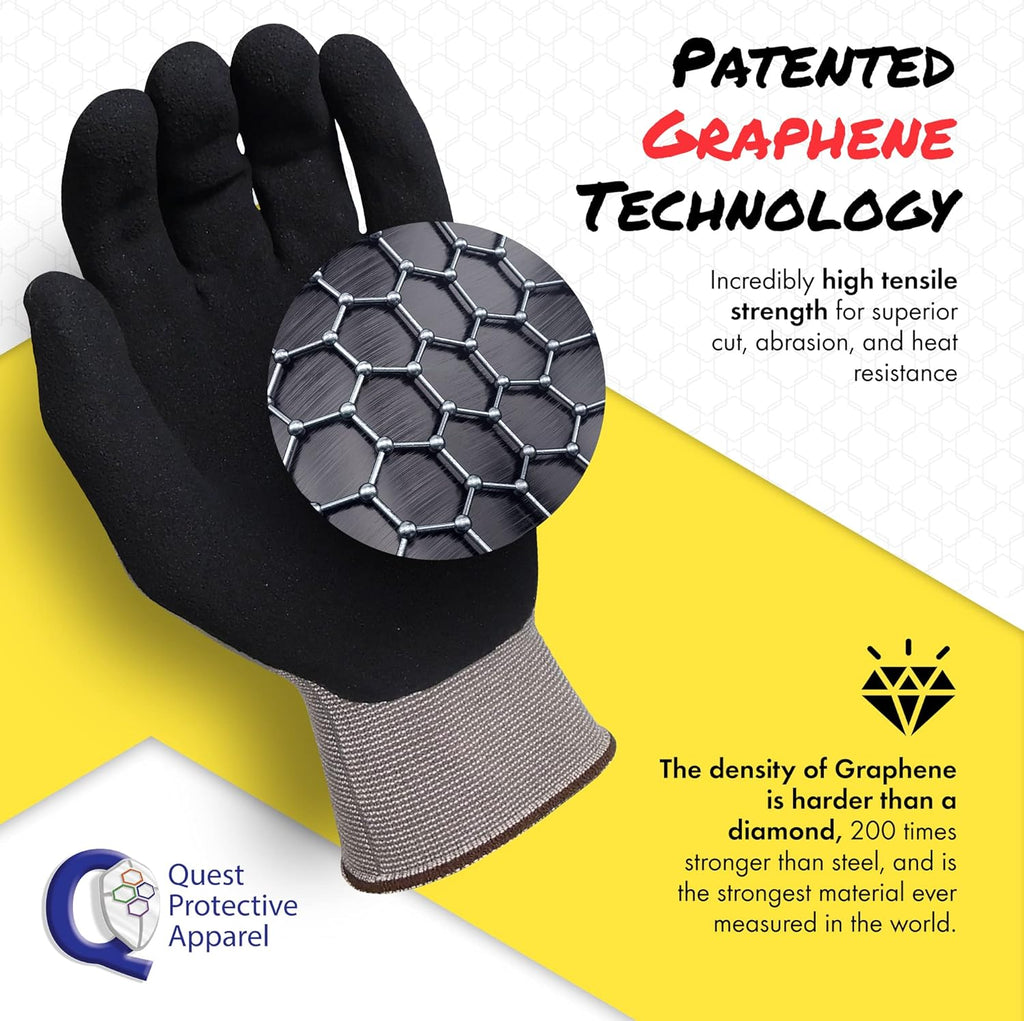 Quest Protective Apparel Cut Resistant Gloves - Puncture Resistant Cutting Gloves Work - Constructed with Graphene Technology