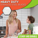 Spring Chef Stainless Steel Large Size Dough Blender For Baking, Professional Manual Dough Cutter Tool, Dishwasher Safe Puff Pastry Cutter Tool with Sharp Blades, Pastry Blender for Easy Mixing - Mint