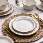 AmorArc Ceramic Dinnerware Sets,Stoneware Handmade Reactive Glaze Plates and Bowls Sets,Chip and Crack Resistant | Dishwasher & Microwave Safe,Dishes Set Service for 6 (18pc)