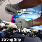 Schwer 12 Pairs ANSI A5 Cut Resistant Work Gloves, Cut Proof Gloves with PU Coating, Used for Metal Fabrication, WoodWorking, Construction, Non Slip, Durable, XL, CR3088