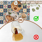 Dish Drying Mat Moroccan Tile Coffee Bar Mat for Countertop Absorbent Rubber Backed Hide Stain Dish Drainer Rack Pad Coffee Maker Espresso Machine Dining Room Decoration 11.8 x 19.7 Inch
