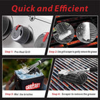 GRILLART Grill Brush and Scraper,18 Inch BBQ Grill Cleaning Brush Kit, Safe Wire Scrubber, Universal Fit BBQ Cleaner Accessories for All Grates