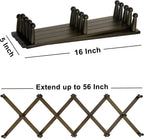 Dseap Accordion Wall Hanger:16'' High Wooden Expandable Coat Rack, Hat Rack for Wall,Accordion Hook for Baseball Caps,Coats,14 Peg Hooks,Dark Walnut