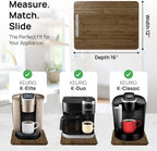 Ibyx Elegant Sliding Tray for Your Coffee Maker & Heavy Kitchen Appliances - Sturdy, Slides Easily from Under The Cabinet (Brown, 12”W x 16”D)