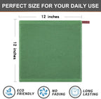 Kitinjoy 100% Cotton Kitchen Dish Cloths, 12 Pack Waffle Weave Ultra Soft Absorbent Dish Towels for Drying Dishes Quick Drying Kitchen Towels Dish Rags, 12 X 12 Inches, Grass Green
