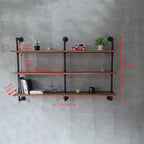 Floating Shelves for Wall Bookshelf Industrial Pipe Shelving Shelves Natural Wood Planks 60 inch Rustic Wall Shelves Hanging Bookshelves Farmhouse Kitchen Shelving