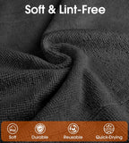 Roll of Microfiber Cleaning Cloth –100 Pack, Tear Away Microfiber Towels, Reusable, Washable, Scratch-Free, Cleaning Supplies,Kitchen Towels for Car, Home, Kitchen, Glass, Dishes(Black)