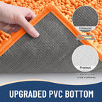 Arotive Luxury Chenille Bathroom Rug Mat, Extra Soft Thick Absorbent Shaggy Bath Rugs, Non-Slip Machine Wash Dry, Plush Bath Mats for Bathroom, Shower and Tub, 24x16, Orange