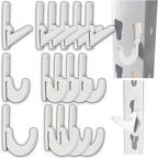 Heavy Duty Plastic L-Hooks and J-Hooks for Garage Shelving, Compatible with Keyhole Slots, UV-Resistant, 40 lbs Load Capacity (15, White L-Hook and J-Hook Assortment)