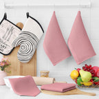 Homaxy 100% Cotton Waffle Weave Kitchen Dish Cloths, Ultra Soft Absorbent Quick Drying Dish Towels, 12 x 12 Inches, 6-Pack, Dried Rose