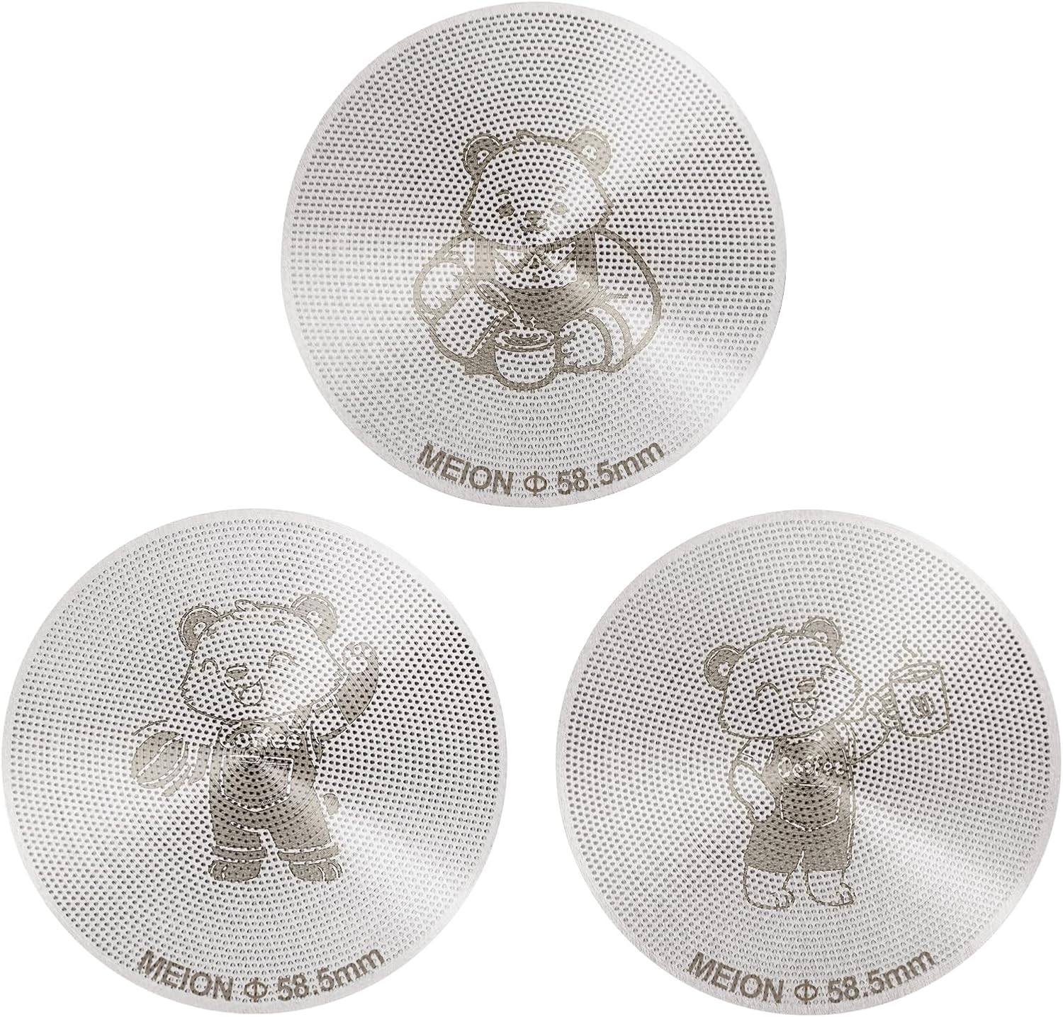 MEION 58.5mm Espresso Puck Screen-3 Pack 0.2mm Ultra Thin Espresso Puck, Stainless Steel Reusable Coffee Filter, Compatible with Espresso Machine 58mm Portafilter Basket