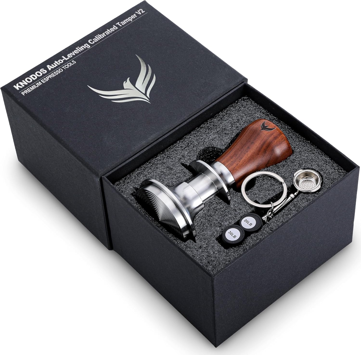 Breville Espresso Machine Accessories Kit 54mm Coffee Tamper Set Includes Distributor, Tamper, WDT Tool, Dosing Funnel, Knock Box, and Puck Screen