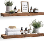 36x8x1.6 inch Floating Shelves Set of 2 – Solid Wood Rustic Brown Wall Mounted Shelf for Kitchen, Bathroom, Living Room