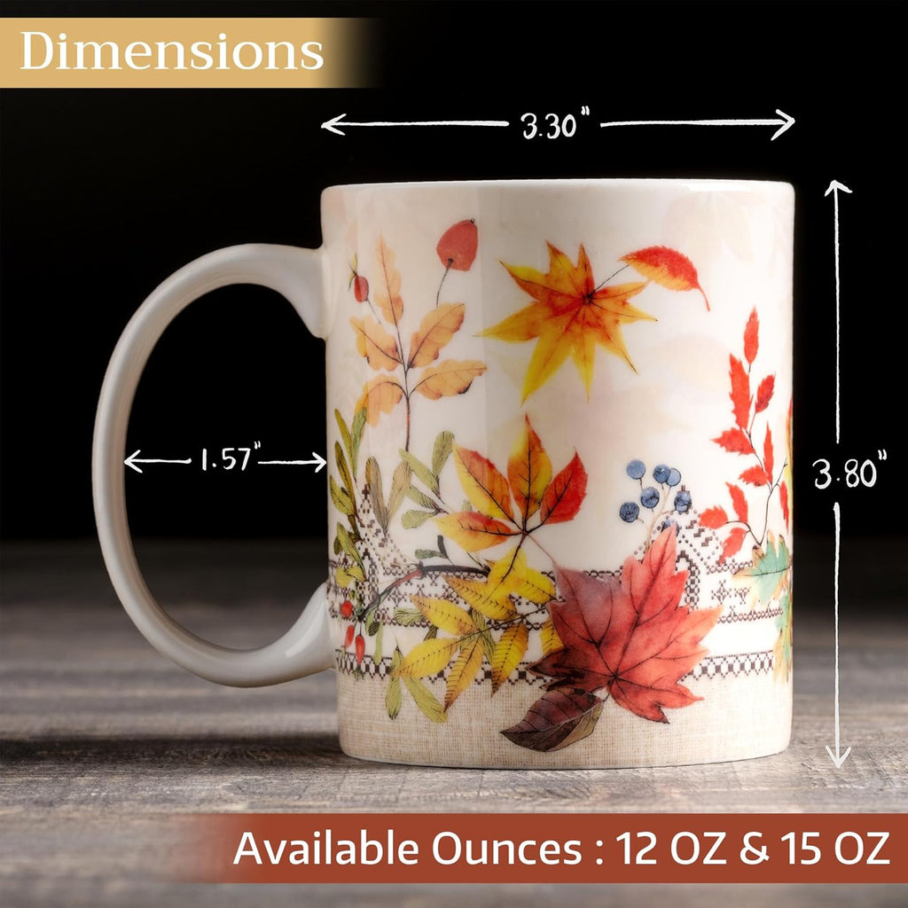 Maison d' Hermine Coffee Mug with Handles Fine Bone China Mugs Pack of One Tea Cups for Hot Beverages Cappuccino Latte Home Restaurant Office Perfect for Gift (Amarante - Charmille, 15 Ounce)