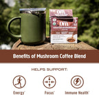 OM MUSHROOM SUPERFOOD Coffee Blend Mushroom Powder, 6.24 Ounce Canister, 30 Servings, Organic Arabica Beans, Lion's Mane, Cordyceps, Turkey Tail, Ginkgo Biloba, Supports Energy and Focus
