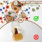 Watercolor Flowers Coffee Mat Daisy Dish Drying Mat for Kitchen Counter Absorbent Hide Stain Rubber Backed Coffee Bar Accessories Fit Under Espresso Machine Dish Drainer 11.8 x 19.7 Inch