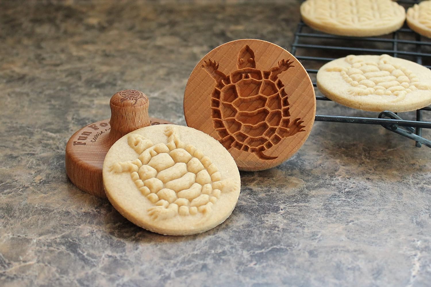 Wood Cookie Stamp, 2.5 Inch (Turtle CS-006)