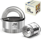 Fluted cookie cutter Set 1.75inch 2inch 2.25inch 2.75inch 3.25inch, Stainless Steel Round Biscuit Cutters with Handle, Wave Cookies Cutter with Fluted Edge, Baking Dough Tools, 5pcs GIFT